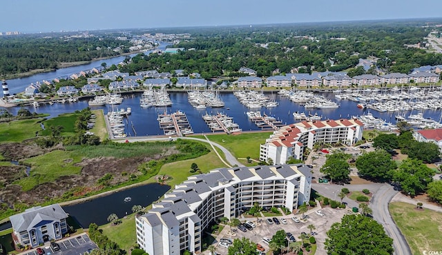 4440 Nassau Ct Unit 308, Little River, SC 29566 - drone / aerial view of numerous boat docks, a large body of water, and apartment complex / building