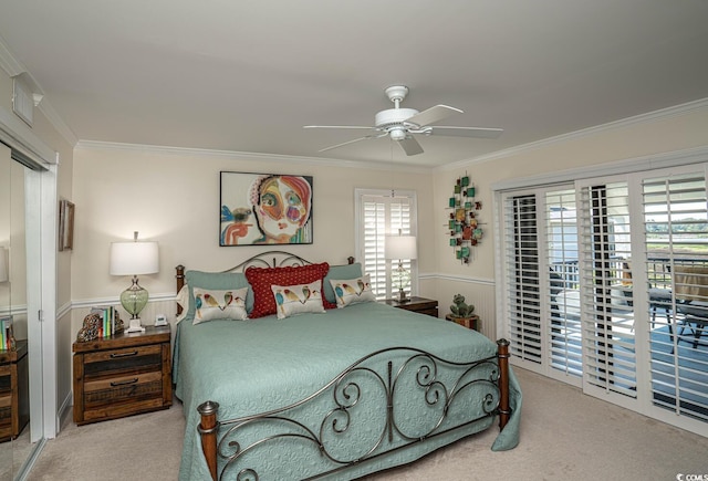 4440 Nassau Ct Unit 308, Little River, SC 29566 - bedroom with carpet, ornamental molding, multiple windows, and access to outside