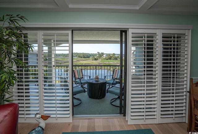 4440 Nassau Ct Unit 308, Little River, SC 29566 - entryway featuring a water view and wood finished floors
