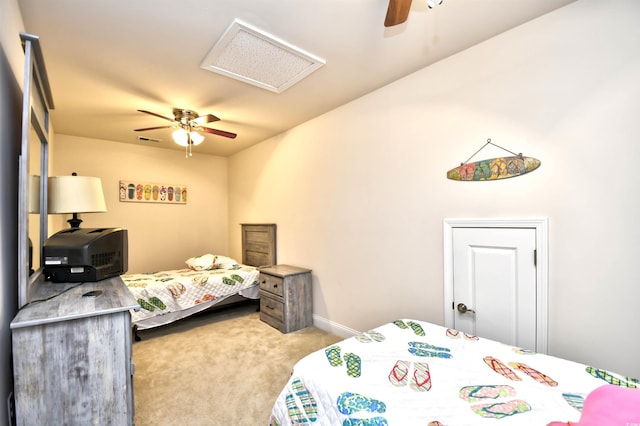 1141 Prescott Cir, Myrtle Beach, SC 29577 - carpeted bedroom with attic access, ceiling fan, and baseboards