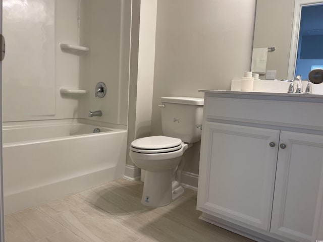 3391 Moss Bridge Ln, Myrtle Beach, SC 29579 - bathroom featuring toilet, vanity, shower / bathtub combination, and baseboards