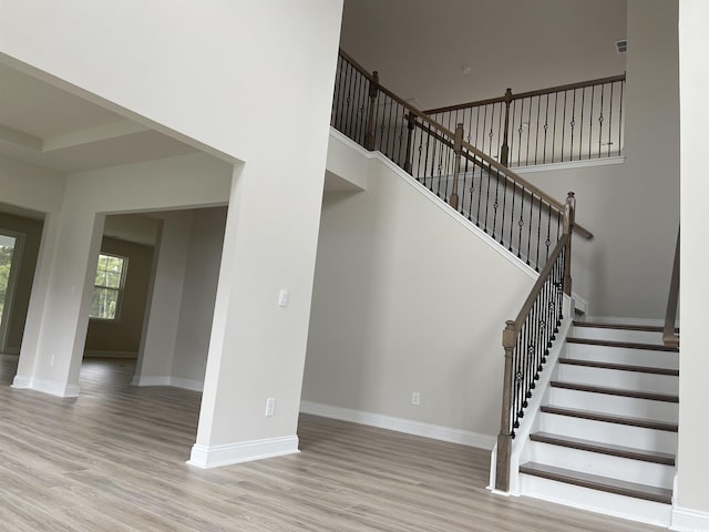 3391 Moss Bridge Ln, Myrtle Beach, SC 29579 - stairs with wood finished floors and baseboards