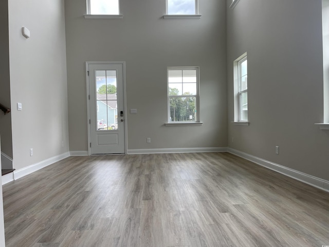 3391 Moss Bridge Ln, Myrtle Beach, SC 29579 - foyer featuring a high ceiling, wood finished floors, and baseboards
