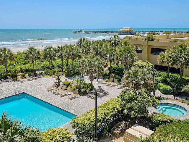 8560 Queensway Blvd Unit 508, Myrtle Beach, SC 29572 - community pool with a community hot tub, a patio, and a water view