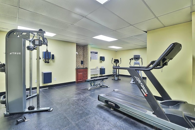 201 74th Ave N Unit 2241, Myrtle Beach, SC 29572 - workout area with baseboards and a paneled ceiling