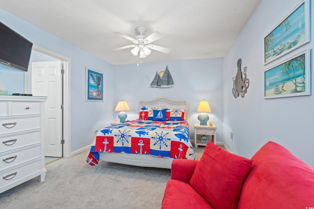 7403 N Ocean Blvd Unit C, Myrtle Beach, SC 29572 - carpeted bedroom with baseboards and a ceiling fan