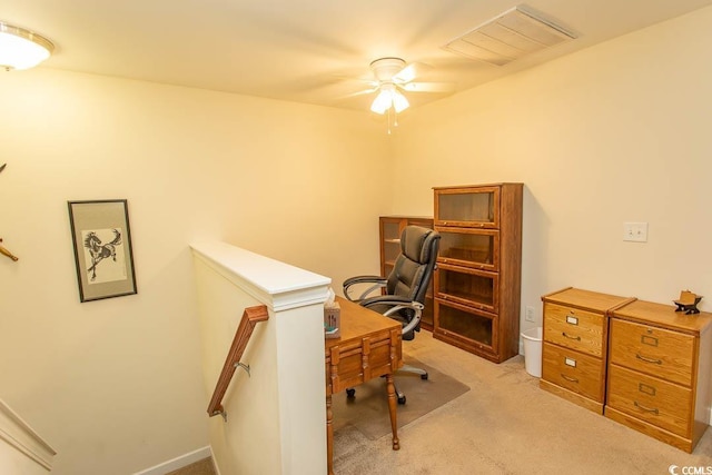 1028 Fairway Ln Unit 71, Conway, SC 29526 - office area with light carpet and a ceiling fan