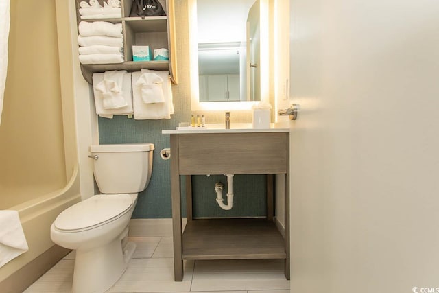 2401 S Ocean Blvd S Unit 1064, Myrtle Beach, SC 29577 - bathroom featuring toilet, vanity, and tile patterned flooring