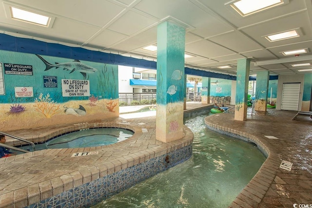 2401 S Ocean Blvd S Unit 1064, Myrtle Beach, SC 29577 - indoor pool featuring a hot tub and a patio