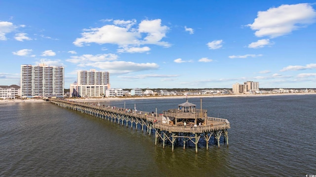 4000 N Ocean Blvd Unit 1002, North Myrtle Beach, SC 29582 - dock area with a water view and a view of city