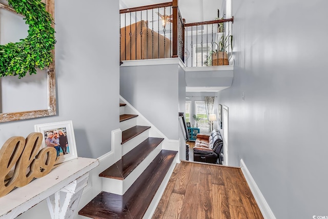 104 Splendor Cir, Murrells Inlet, SC 29576 - stairway featuring wood finished floors and baseboards