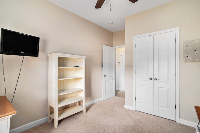 505 Joy Way Ct, Longs, SC 29568 - unfurnished bedroom featuring carpet, a closet, baseboards, and ceiling fan