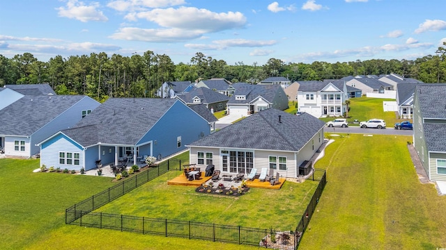1664 White Starfish Ct, Calabash, NC 28467 - back of property with a wooden deck, a residential view, an outdoor hangout area, and roof with shingles