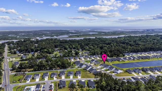 1664 White Starfish Ct, Calabash, NC 28467 - aerial view of property and surrounding area featuring a large body of water and nearby suburban area