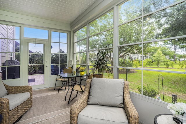 view of sunroom
