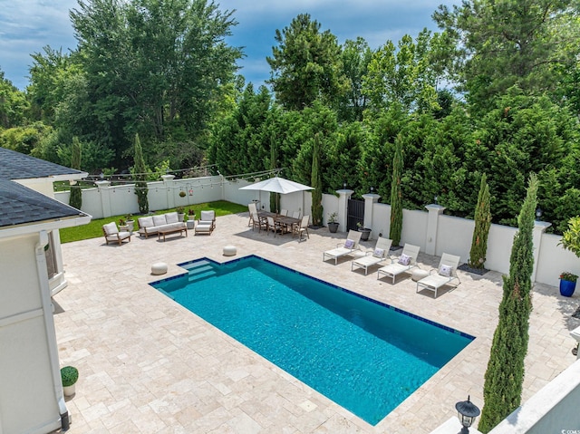 616 Edgecreek Dr, Myrtle Beach, SC 29579 - view of pool featuring a patio area, a fenced backyard, an outdoor hangout area, and outdoor dining area