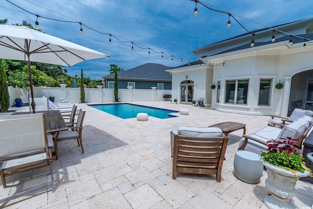 616 Edgecreek Dr, Myrtle Beach, SC 29579 - view of swimming pool with a patio area, a fenced backyard, and outdoor dining space