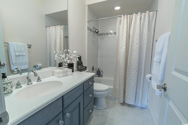 616 Edgecreek Dr, Myrtle Beach, SC 29579 - bathroom featuring vanity, toilet, tile patterned flooring, and shower / bath combo with shower curtain