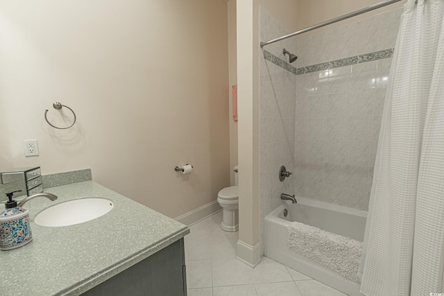 616 Edgecreek Dr, Myrtle Beach, SC 29579 - full bathroom featuring tile patterned floors, shower / tub combo, vanity, toilet, and baseboards