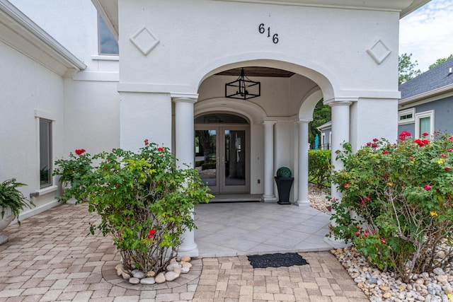 616 Edgecreek Dr, Myrtle Beach, SC 29579 - doorway to property with french doors and stucco siding
