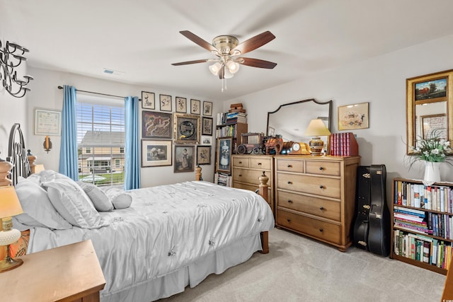 1189 Wyatt Ln, Myrtle Beach, SC 29577 - bedroom with light colored carpet and ceiling fan