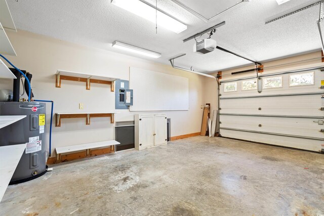 4406 Barcelona Ln, Little River, SC 29566 - garage with electric water heater, electric panel, and a garage door opener
