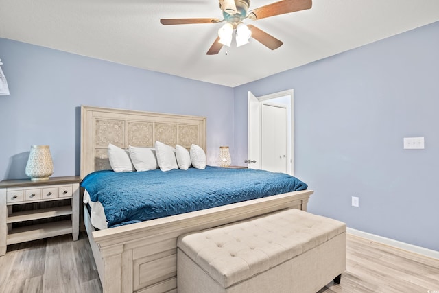 430 Ocean Creek Dr Unit 2534, Myrtle Beach, SC 29572 - bedroom with wood finished floors, baseboards, and ceiling fan