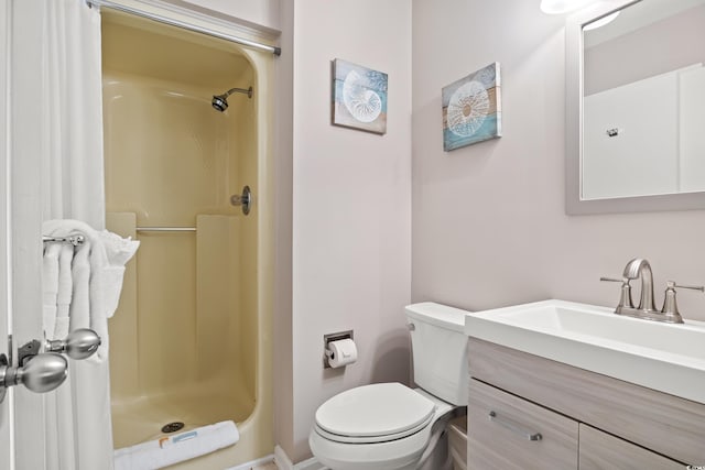 430 Ocean Creek Dr Unit 2534, Myrtle Beach, SC 29572 - bathroom featuring a stall shower, toilet, and vanity