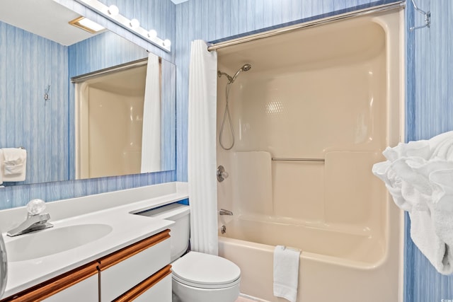 430 Ocean Creek Dr Unit 2534, Myrtle Beach, SC 29572 - full bath featuring wallpapered walls, bathing tub / shower combination, toilet, and vanity