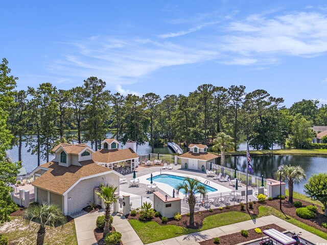 2479 Glen Dr, Little River, SC 29566 - community pool featuring a water view and a patio area
