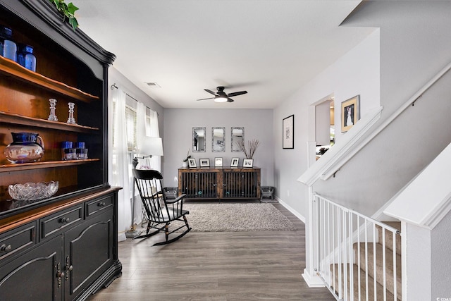 1209 Eagle Creek Dr, Myrtle Beach, SC 29588 - living area featuring ceiling fan and wood finished floors