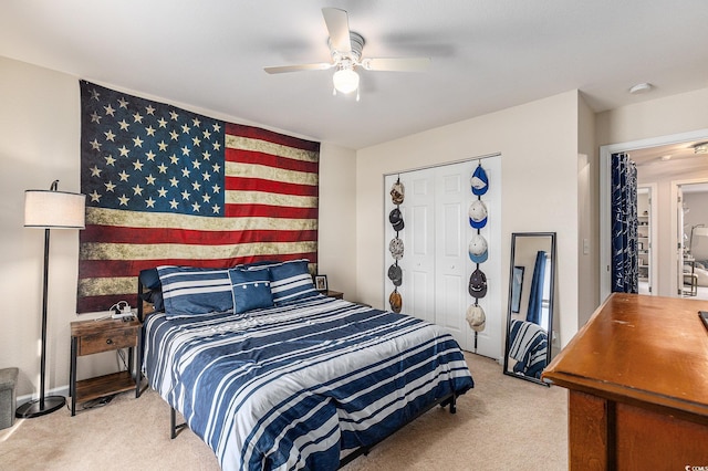 1209 Eagle Creek Dr, Myrtle Beach, SC 29588 - bedroom featuring carpet, a closet, and a ceiling fan
