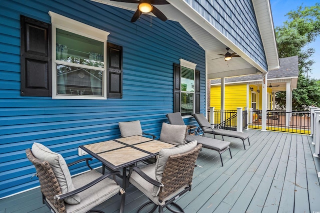 6001-1737 S Kings Hwy, Myrtle Beach, SC 29575 - deck with ceiling fan and outdoor dining space