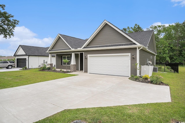 1476 Burriss Rd, Conway, SC 29526 - craftsman inspired home with a garage, concrete driveway, roof with shingles, and central AC