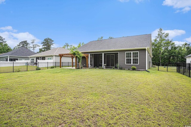 1476 Burriss Rd, Conway, SC 29526 - back of house with a sunroom and an attached garage