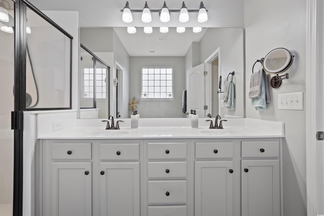 115 Machrie Loop Unit D, Myrtle Beach, SC 29588 - bathroom featuring a shower stall and double vanity