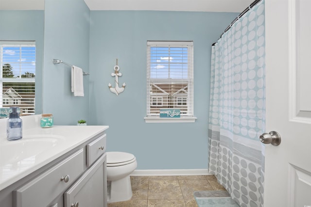 115 Machrie Loop Unit D, Myrtle Beach, SC 29588 - full bathroom with vanity, plenty of natural light, toilet, and baseboards