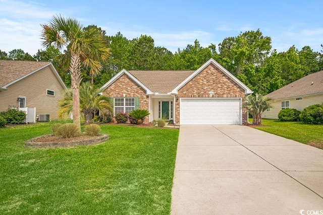 231 Marbella Dr, Murrells Inlet, SC 29576 - view of front of property featuring a garage, brick siding, and a front lawn