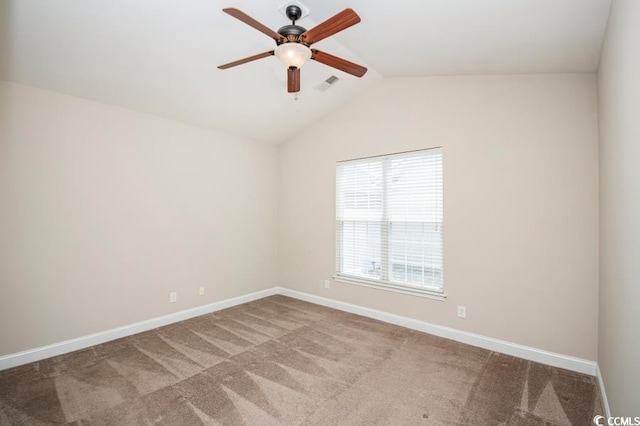 908 Wrigley Dr Unit 17-317-3G, Myrtle Beach, SC 29588 - spare room with ceiling fan, vaulted ceiling, and carpet