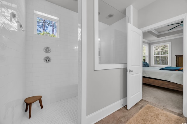 340 Scottsdale Ct, Murrells Inlet, SC 29576 - full bathroom with ensuite bath, a walk in shower, baseboards, and crown molding