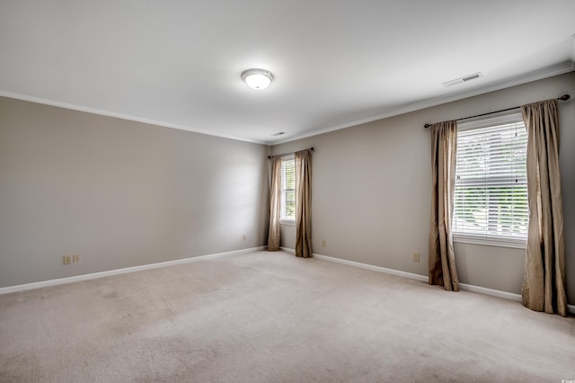 3334 Cedar Creek Run, Little River, SC 29566 - spare room featuring ornamental molding, baseboards, and light carpet
