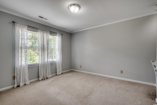 3334 Cedar Creek Run, Little River, SC 29566 - spare room featuring ornamental molding, light carpet, and baseboards