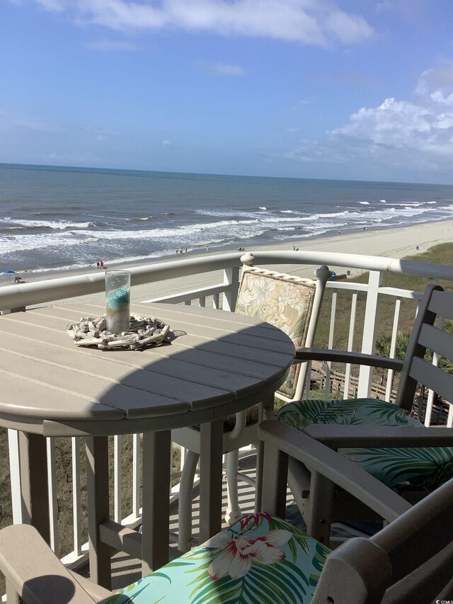 523 S Ocean Blvd Unit 705, North Myrtle Beach, SC 29582 - balcony featuring view of water and beach