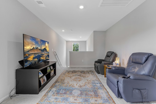 120 Carolina Lakes Blvd, Myrtle Beach, SC 29588 - living area featuring light colored carpet, baseboards, and recessed lighting