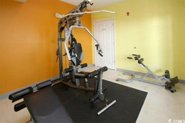 4103 N Ocean Blvd N Unit 204, North Myrtle Beach, SC 29582 - workout room with baseboards