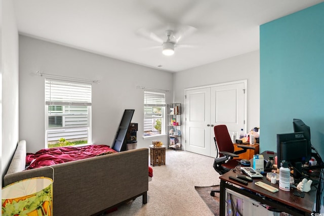 720 Little Fawn Way, Myrtle Beach, SC 29579 - bedroom with carpet floors, a closet, ceiling fan, and a desk