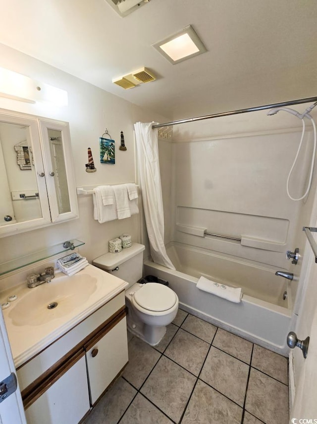 1605 S Ocean Blvd S Unit 105, Myrtle Beach, SC 29577 - full bathroom featuring shower / bath combo with shower curtain, tile patterned flooring, toilet, and vanity