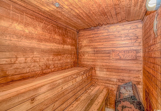 1605 S Ocean Blvd S Unit 105, Myrtle Beach, SC 29577 - sauna featuring wood walls and wooden ceiling