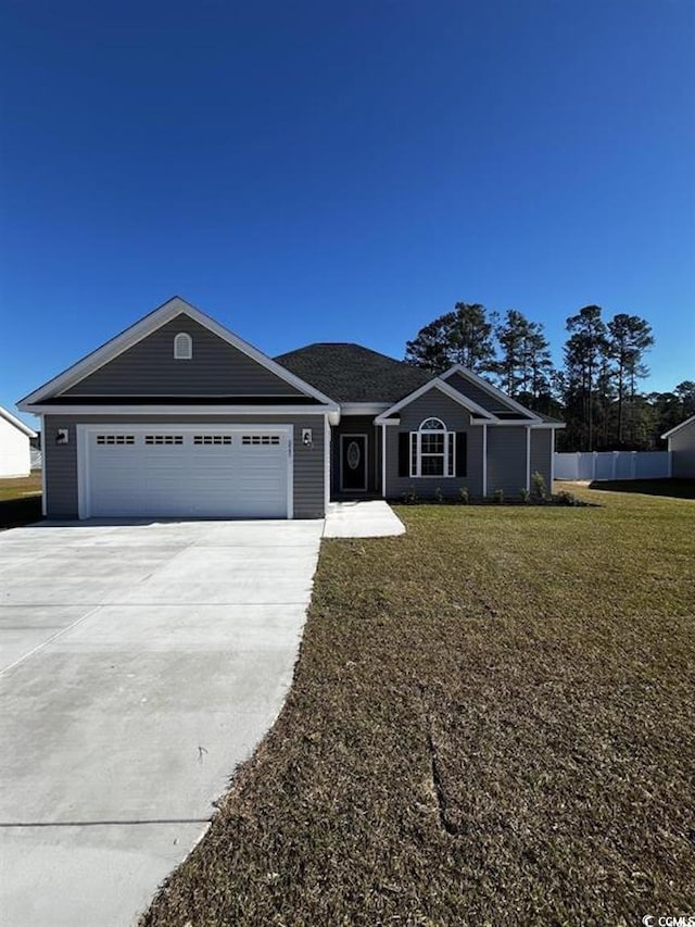 3530 Good Luck Rd, Aynor, SC 29511 - single story home featuring concrete driveway, a front lawn, and an attached garage