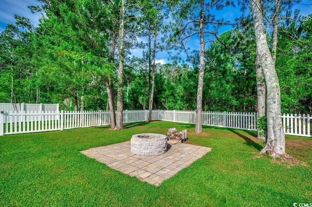 3129 Slade Dr, Conway, SC 29526 - view of yard with an outdoor fire pit and a patio area